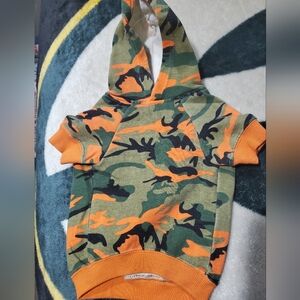 Camouflage Dog Hoodie - Orange & Green